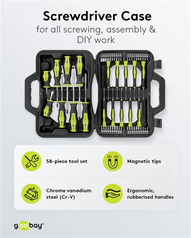 Juego Destornillador precisiÃ³n con 58 cabezas intercambiables