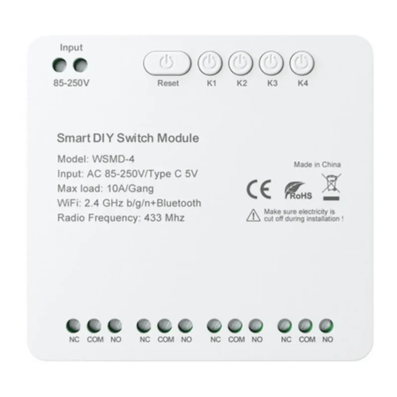 Interruptor WiFi 4Canales 230V AVATTO
