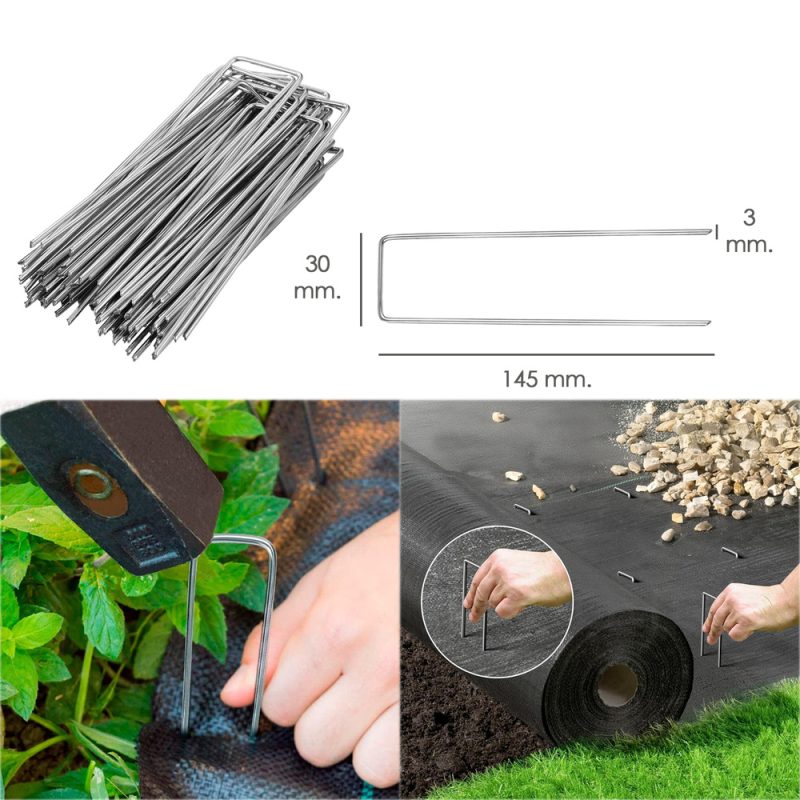 Grapa MetÃ¡lica Para Fijacion Mallas y Cesped (20 Piezas)