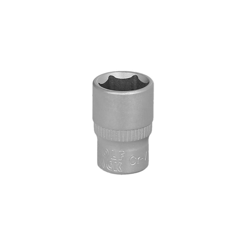 Llave Vaso 1/4″ Hexagonal 12 mm. Perfil de 6 caras. Acero Cromo Vanadio, Aristas Redondas