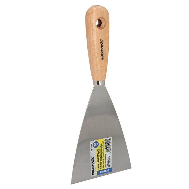 Espatula Mango Madera Hoja Acero 100 mm. Aplicar Yeso, Pintora, Masillas, Pladur, etc.