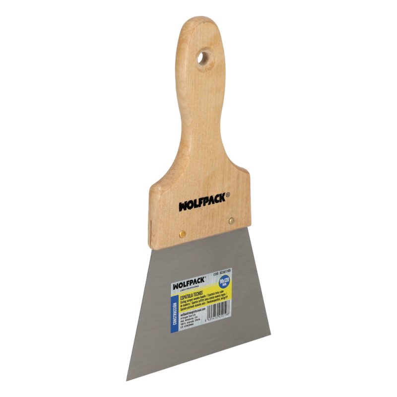 Espatula Techos Mango Madera Hoja Acero 90 x 120 mm. Aplicar Yeso, Pintora, Masillas, Pladur, etc.