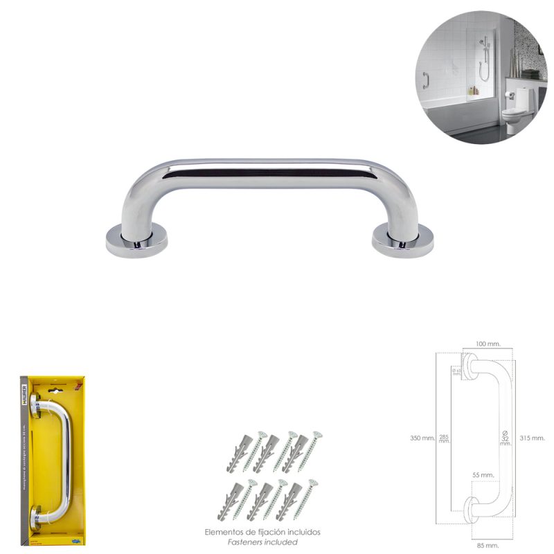 Agarre Ducha Maurer Cromo Brillo Ã˜ 32 mm. Longitud 30 cm.