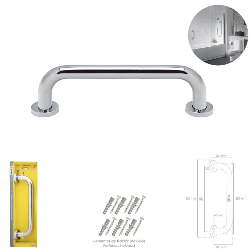 Agarre Ducha Maurer Cromo Brillo Ã˜ 32 mm. Longitud 40 cm.