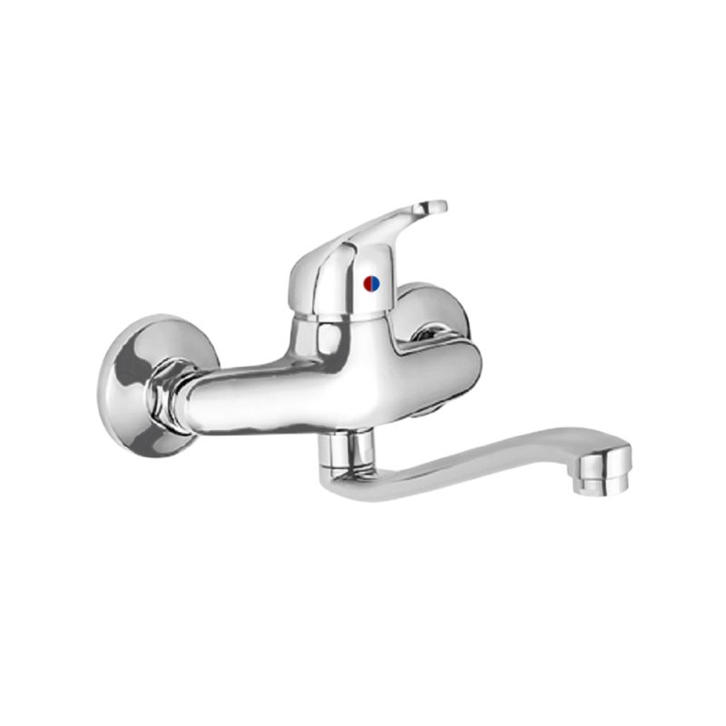 Monomando Fregadero Pared Horizontal. Con cartucho ceramico Ã˜ 40 mm.