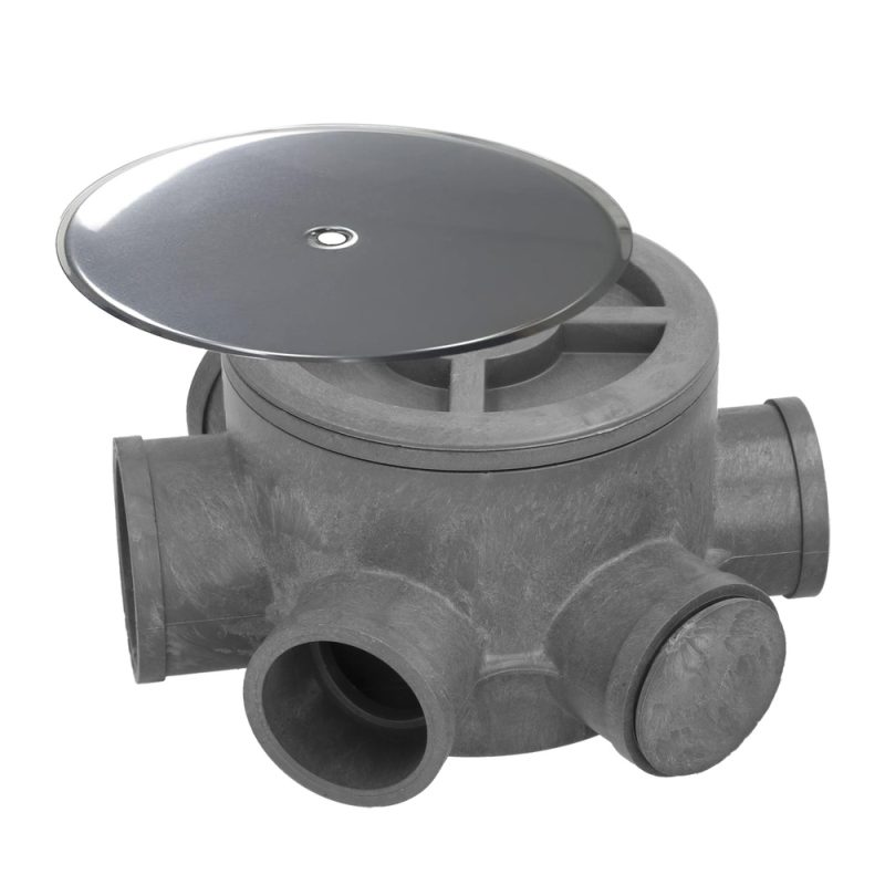 Bote SifÃ³nico PVC Tuberias Ã˜ 110 mm. Salidas Ã˜ 50 y 40 mm. Altura 90 mm.