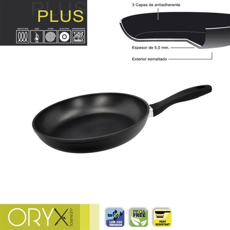 Oryx SartÃ©n Aluminio Antiadherente Plus, Forjada, Apta InducciÃ³n, Libre PFOA, DiÃ¡metro 26 cm, Espesor 5 mm.