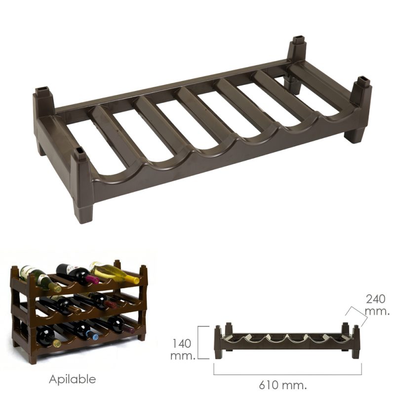 Botellero Apilable PlÃ¡stico 6 Botellas