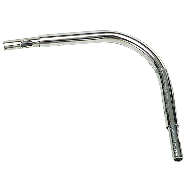 Codo Para Tubo De 12 mm.Ã˜ Cromo 10×10 cm. Con 2 Empalmes