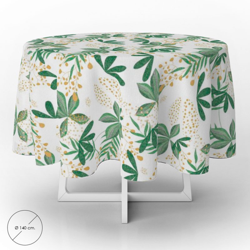 Mantel Hule Impermeable Antimanchas Primavera PVC Ã˜ 140 cm.  Recortable Uso Interior y Exterior