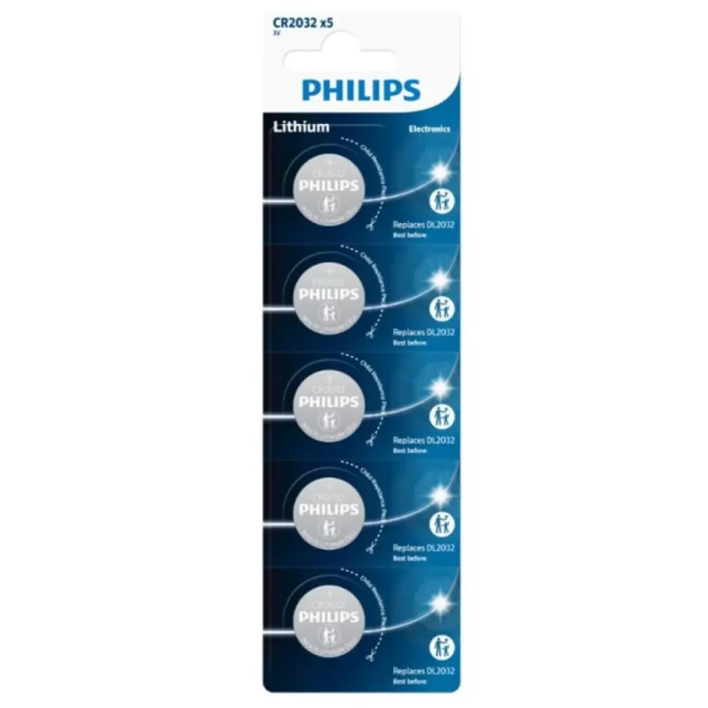 Pilas Litio CR2032 PHILIPS (Blister 5 Pilas )