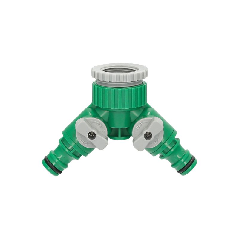 Adaptador Manguera Plastico 3/4 – 1″ Hembra  con 2 tomas Blister