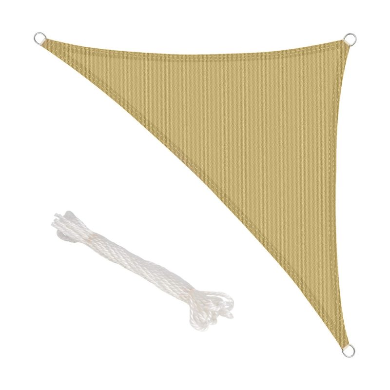 Toldo Vela Sombra Jardin Triangular 3,6×3,6×3,6 metros Beige
