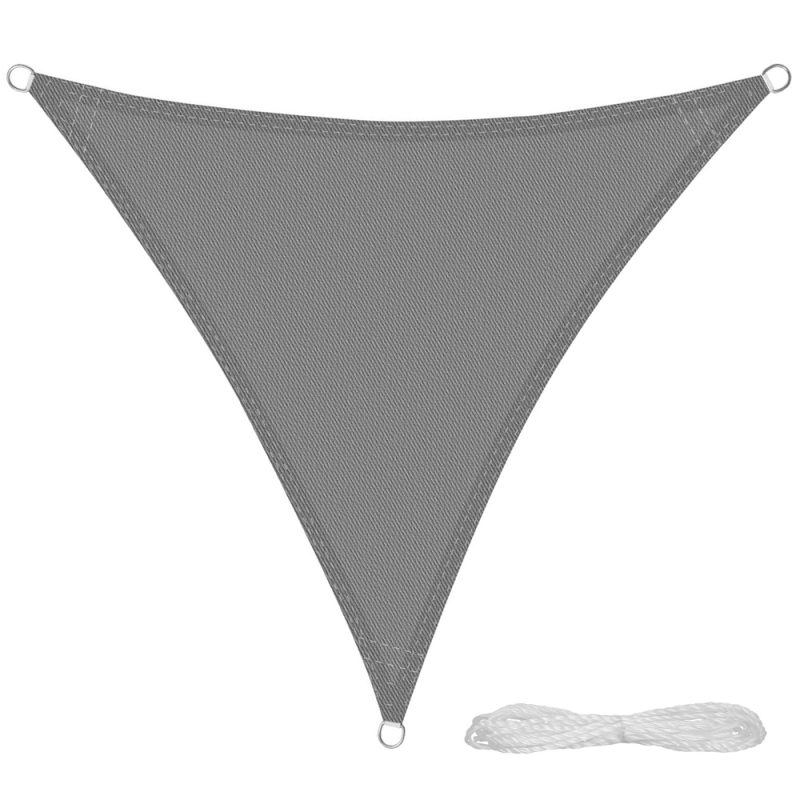 Toldo Vela Sombra Jardin Triangular 3,6×3,6×3,6 metros Gris
