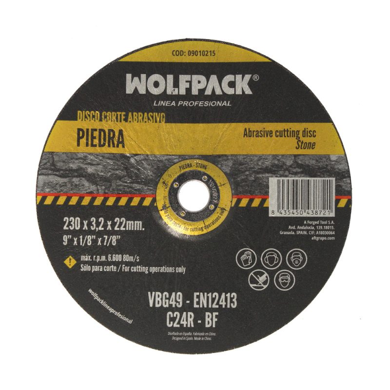 Disco Corte Abrasivo Piedra Ã˜ 230 x Ã˜ 22 mm. Espesor 3,2 mm. Disco Radial / Amoladora Universal Con Todas Las Amoladoras.