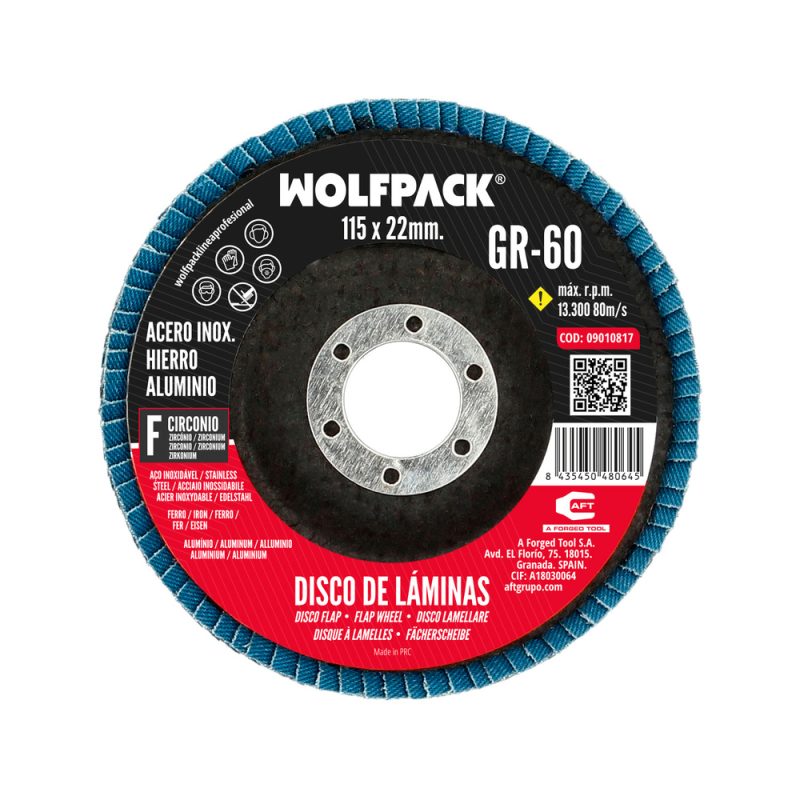 Disco Laminas Lija Circonio Inox – Plus 115×22 mm. Grano 60