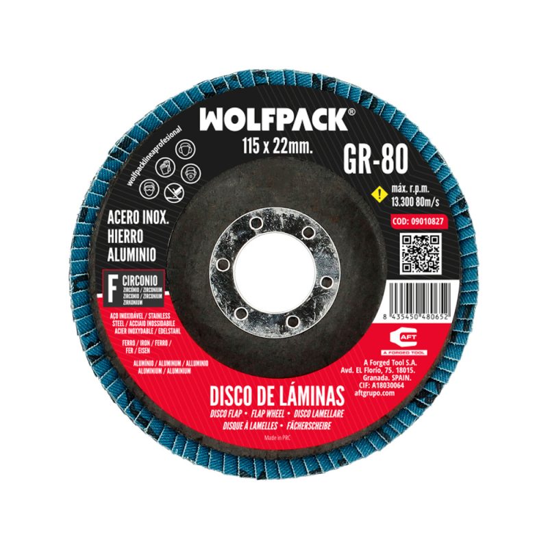 Disco Lamina Lija Circon Inox – Plus 115×22 mm. Grano 80