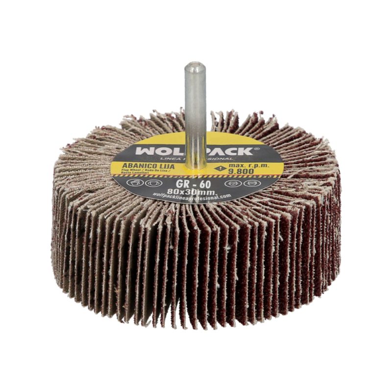 Abanico Lija Grano 60 Medida Ã˜ 80 x 30 mm. Disco Abrasivo Laminas, Ruedas Mil Hojas, Ruedas Abrasivas,Lijado,Desbaste,Pulir