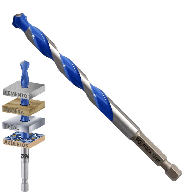 Broca Universal Hexagonal  Ã˜ 10,0 mm. (Blister 1 Pieza) Broca Azulejos, CerÃ¡mica, MÃ¡rmol, HormigÃ³n, Metal, Madera, PlÃ¡stico