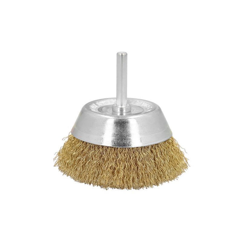 Cepillo Acero Latonado Para Taladro Taza Ã˜ 75 mm. Espiga 1/4″ Cepillo Taladro Alambre LatÃ³n, Cepillo Limpieza, Cepillo Pulir.