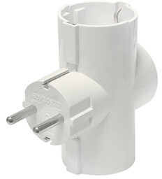 Adaptador 3 Tomas Hembra Schuko 3500W 16A BLANCO