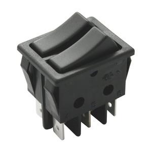 Conmutador Basculante Doble Bipolar 16A250Vac NEGRO