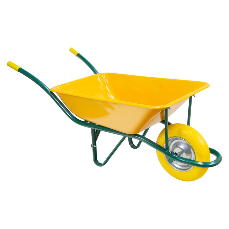 Carretilla Obra Amarilla MetÃ¡lica Desmontada Rueda Maciza
