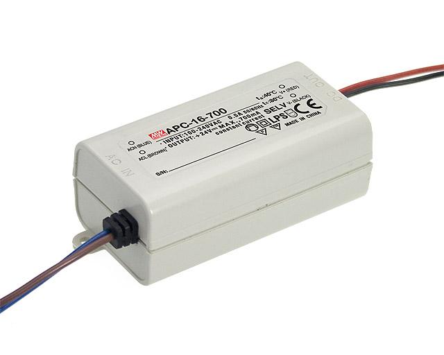 Driver LEDs 9-24Vdc 16,8W 700mAh IP42  MW APC-16-700