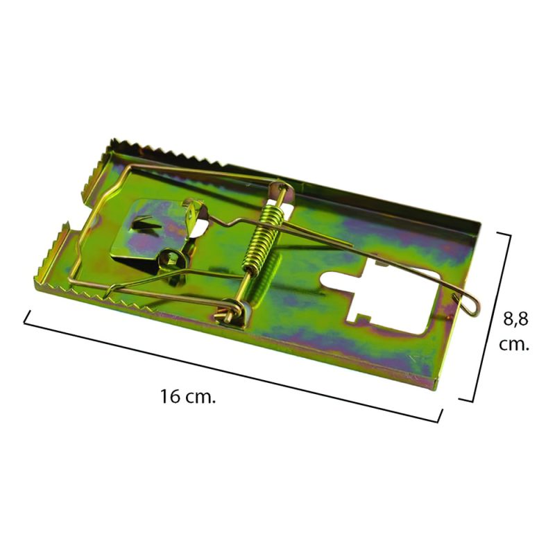 Trampa ratas metÃ¡lica galvanizada 16 x 8.8 cm.