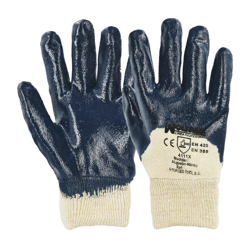 Guantes Nitrilo / Lona Pesados Nimax 8″ (Par)