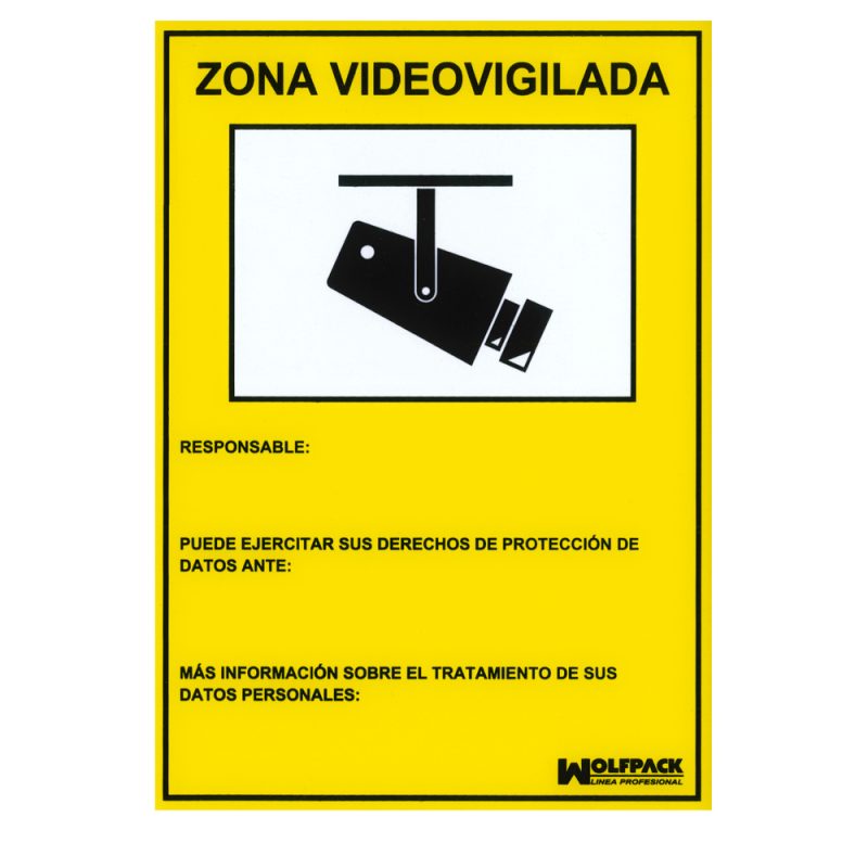 Cartel Zona Videovigilada 30×21 cm.