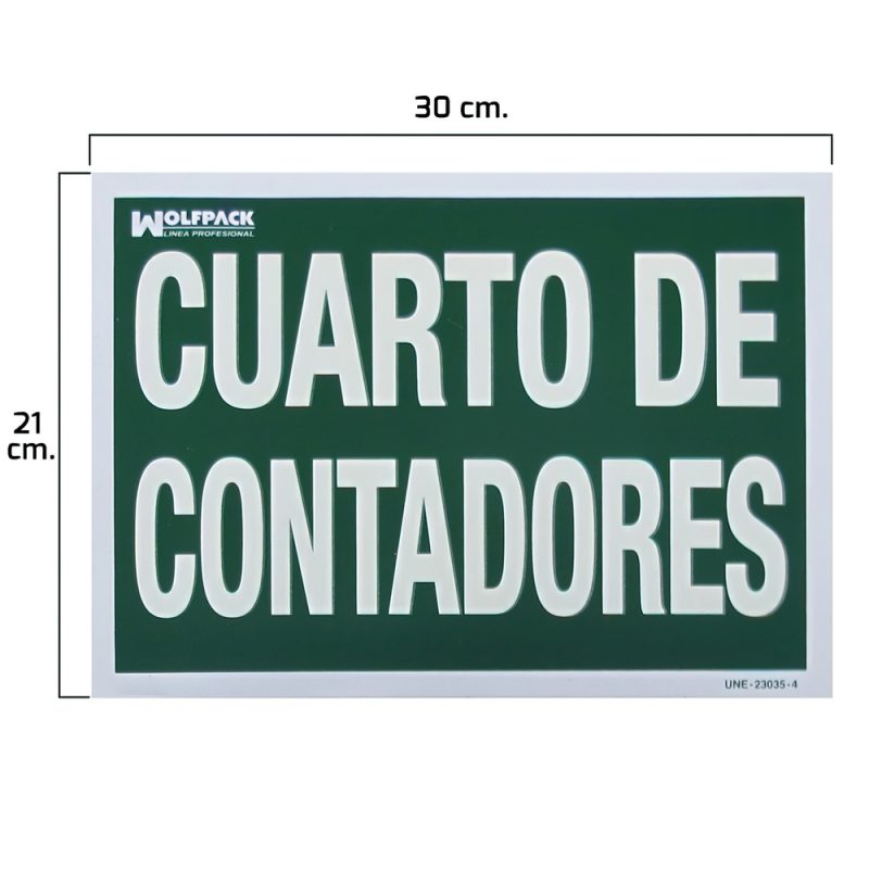 Cartel Cuarto De Contadores 30×21