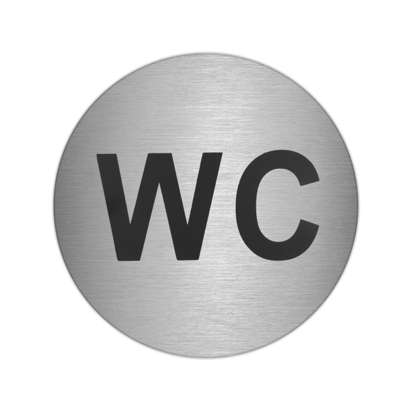 Placa Adhesiva «WC» Acero Inoxidable Ã˜ 7 cm.