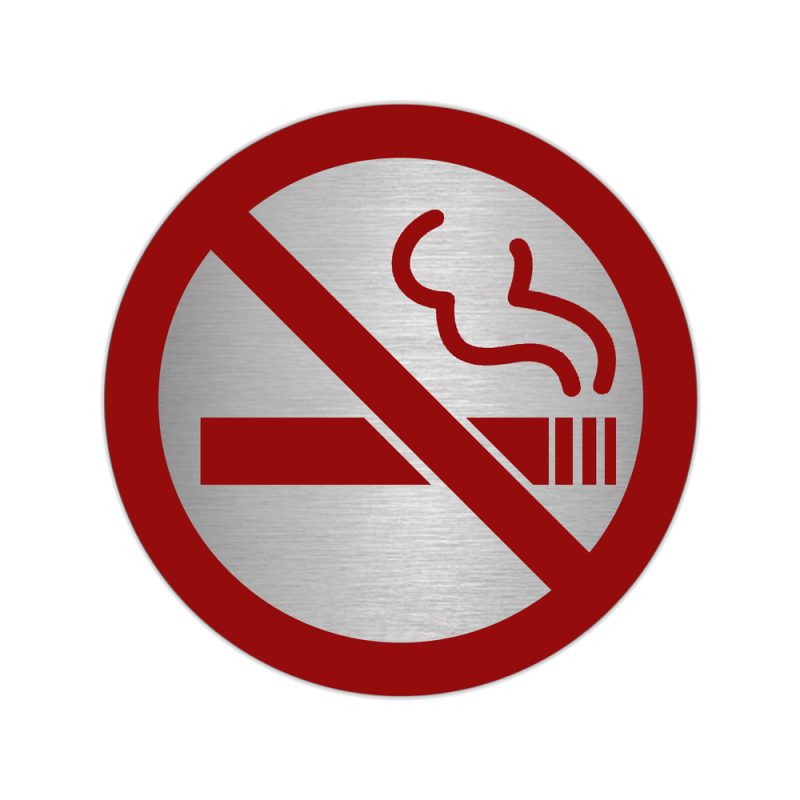 Placa Adhesiva «No Fumar» Acero Inoxidable Ã˜ 7 cm.