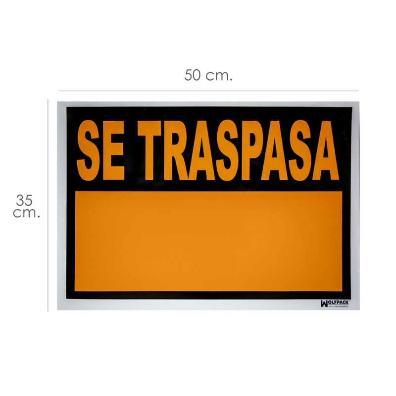 Cartel Se Traspasa 50×35 cm.