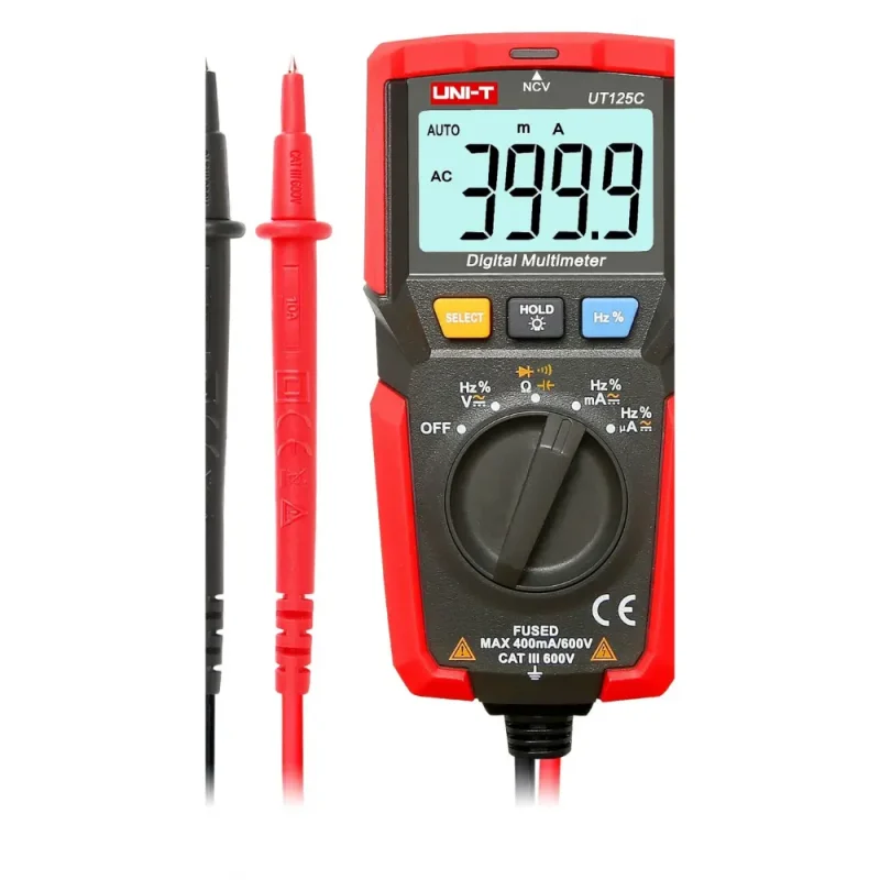 Multimetro Digital Bolsillo 600V AC/DC 400mA AC/DC UNI-T