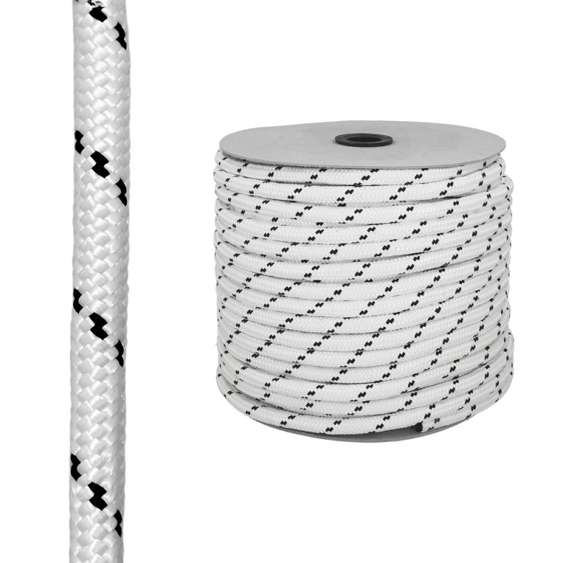 Cuerda Poliester Trenzada Blanco / Azul 10 mm. Bobina 100 m.