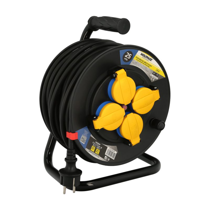 Extensible Industrial 25 metros ProtecciÃ³n IP44 Con Tapas, Extensible Electrico, Enrollacables, Alaragadera, Cable Extensible