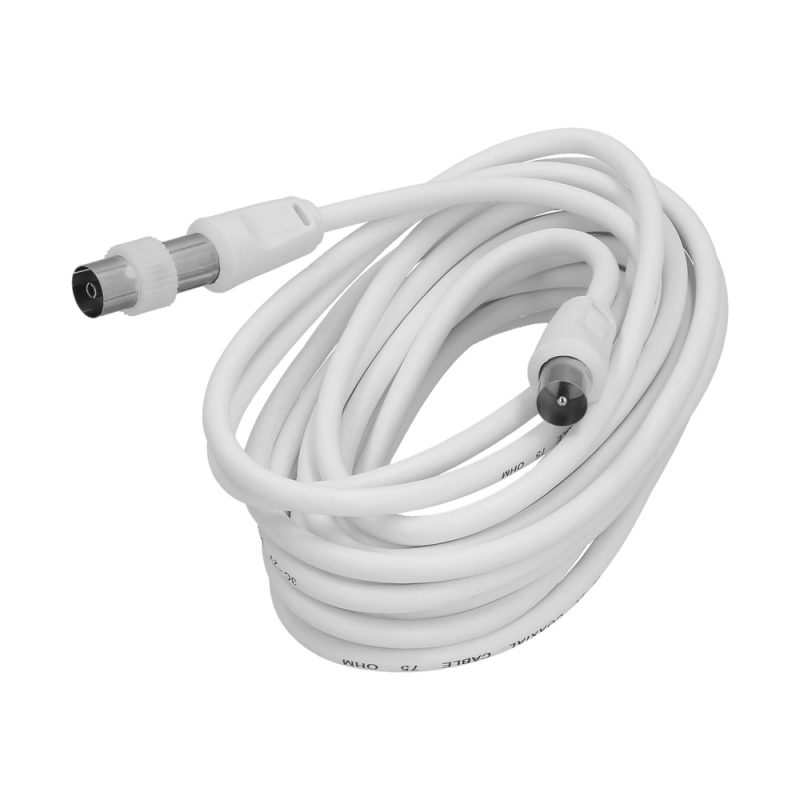 Prolongacion Tv – Video. 5 metros Toma 9,5 mm. Con Adaptador Macho Hembra