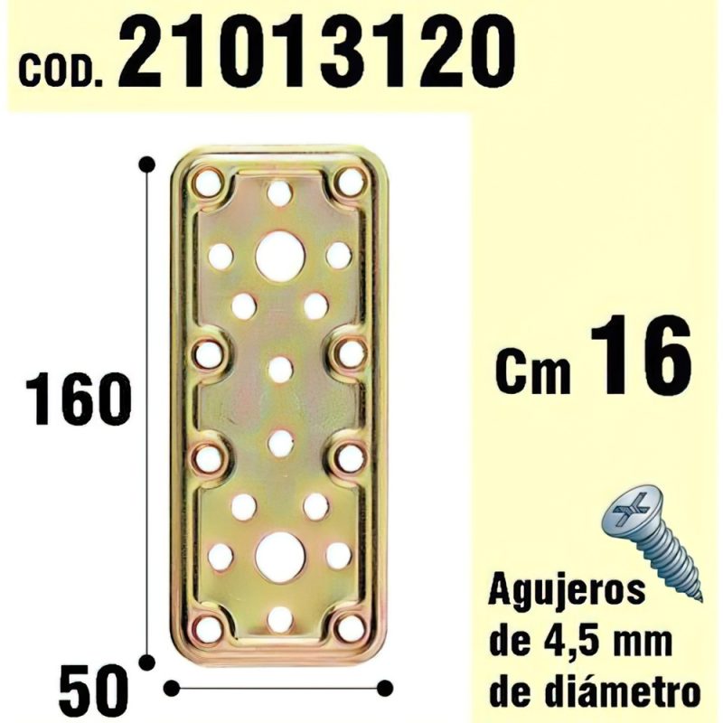 Soporte Para Madera Placa Bicromatada 50×160 mm.