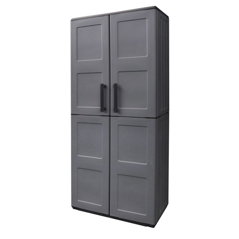 Armario Resina Alto 68x37x169 cm. Color Gris Oscuro