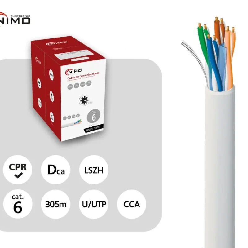 Cable UTP Cat6 CCA Dca LSZH BLANCO (305m) NIMO