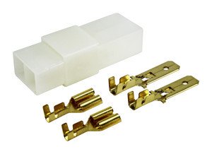 Caja Conexión 2 Vias Terminales Faston 6,3mm Macho-Hembra Polarizada