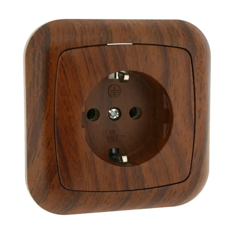 Base Enchufe Schuko Empotrar MADERA