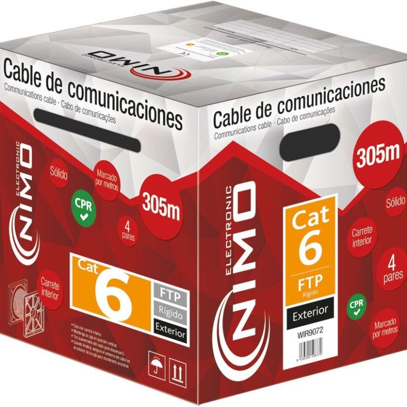 Cable Datos FTP Cat6 Exterior CCA NEGRO (305m) NIMO