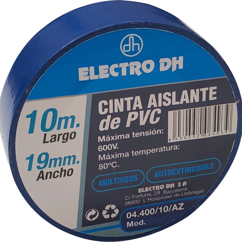 Cinta Aislante PVC 19mmX10m AZUL DH