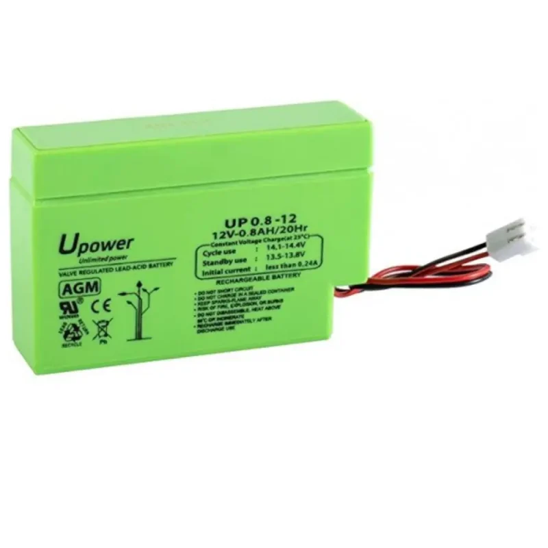 Bateria PLOMO AGM 12V/0,8Ah AGM  96x25x62mm U-Power  UP0.8-12