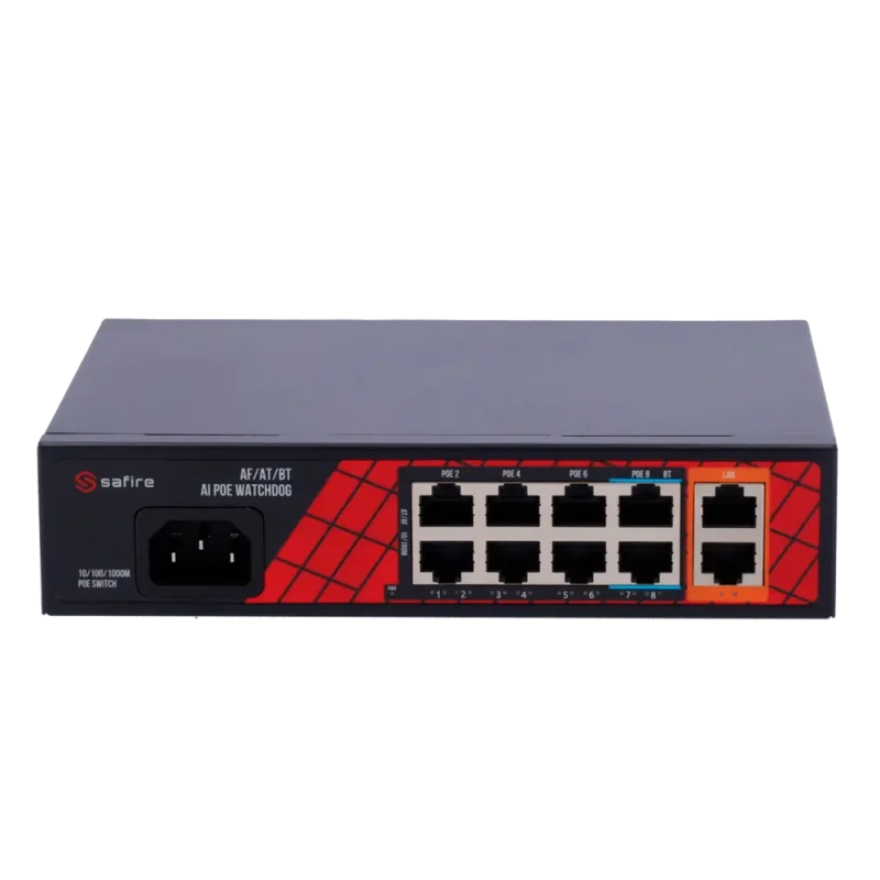 Switch PoE Ethernet 8P+2 RJ45 SAFIRE