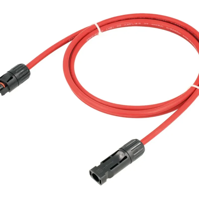Conexion Placa Solar MC4 6mm Macho-Hembra 2mts ROJO