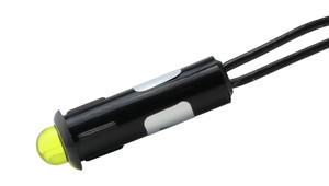Piloto Diodo LED 230Vac Ø6mm con Cable AMARILLO